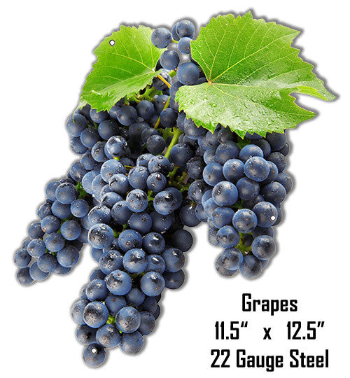 Grapes Wall Art Laser Cut Out Metal Sign 11.5″x12.5″