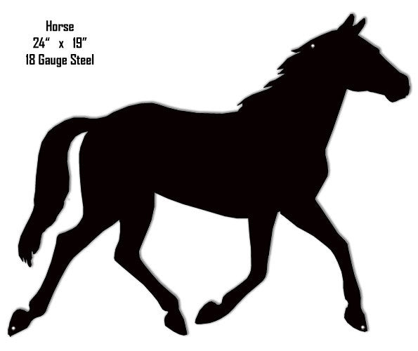 Galloping Horse Silhouette Laser Cut Out Metal Sign 19″x24″