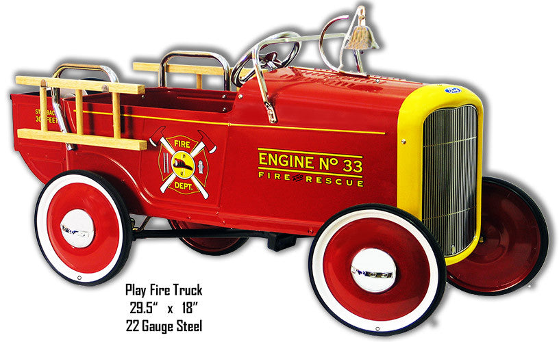 Play Fire Truck Laser Cut Out Metal Sign 18″x29.5″