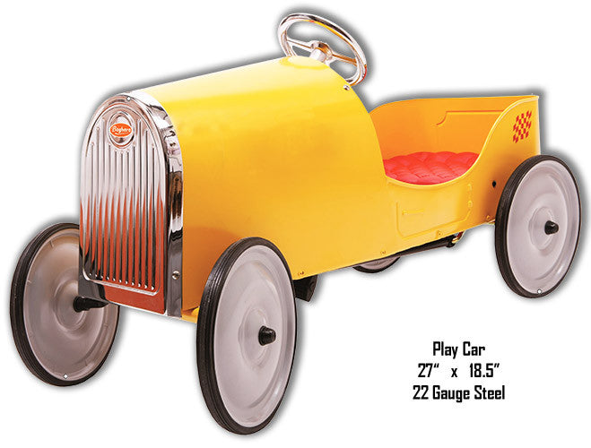 Yellow Play Car Laser Cut Out Metal Sign 18.5″x27″