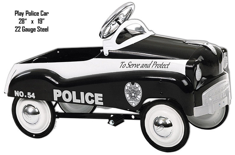 Play Police Car Laser Cut Out Metal Sign 19″x28″