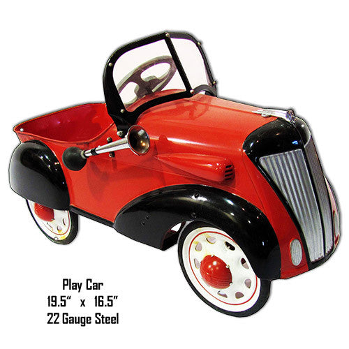 Little Red Play Car Laser Cut Out Metal Sign 16.5″x19.5″