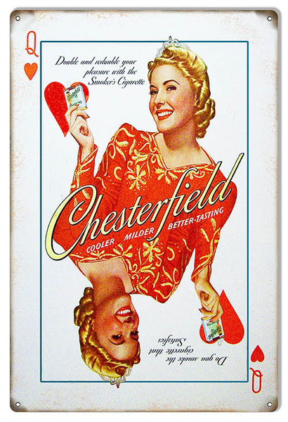 Double Your Pleasure Chesterfield Cigarette Reproduction Metal Sign 12″x18″