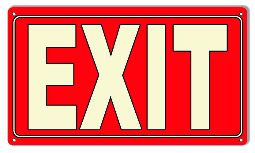 Exit Nostalgic Metal Sign 8″x14″
