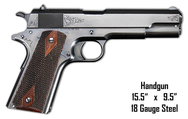 Handgun Reproduction Laser Cut Out Metal Sign 9.5″x15.5″