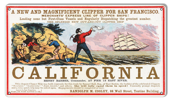 California Clipper Reproduction Nostalgic Metal Sign 8″x14″
