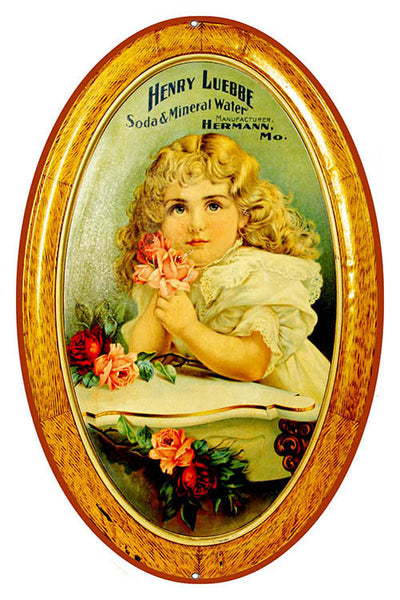 Henry Luebbe Soda Reproduction Nostalgic Metal Sign 9″x14″ Oval