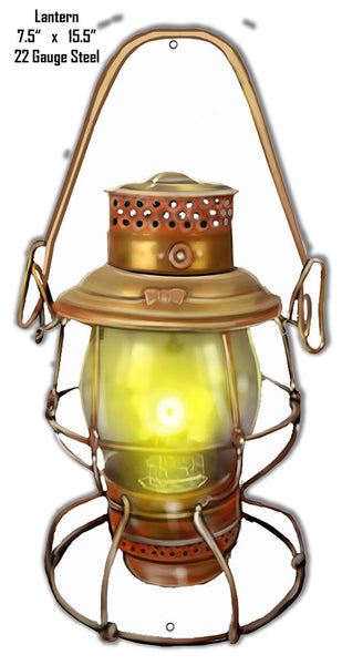 Lantern Laser Cut Out Wall Art Metal Sign 7.5″x15.5″