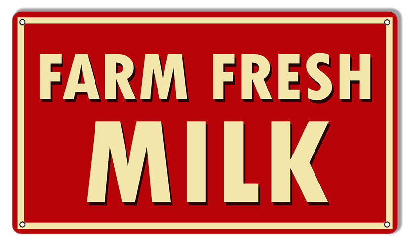 Farm Fresh Milk Country Reproduction Metal Sign 8″x14″