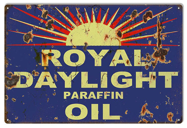 Distressed Royal Daylight Reproduction Motor Oil Metal  Sign 12″x18″