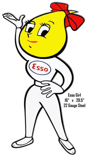 ESSO Girl Laser Cut Out Reproduction Metal  Sign 16″x29.5″