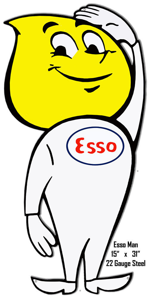 Reproduction ESSO Man Laser Cut Out Metal  Sign 15″x31″
