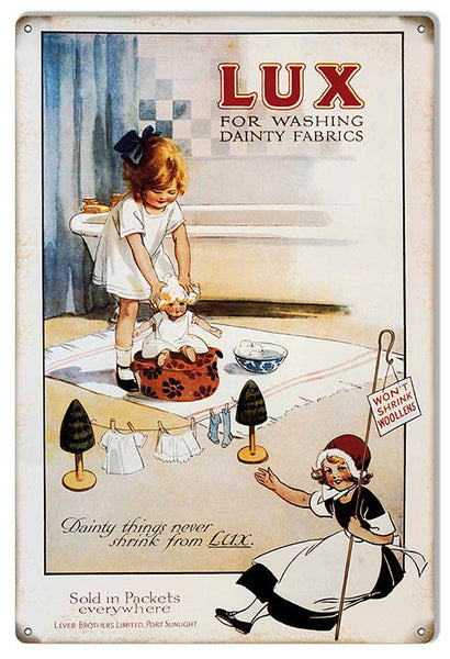 Lux For Washing Dainty Fabric Reproduction Country Metal  Sign 12″x18″