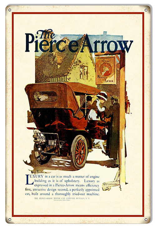 Pierce Arrow Luxury Vintage Reproduction Metal  Sign 12″x18″