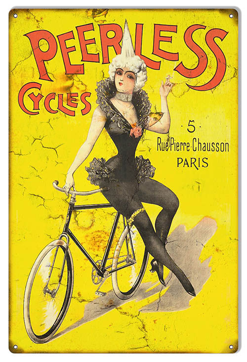 Peerless Cycles Nostalgic Reproduction Metal  Sign 12″x18″