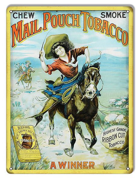 Mail Pouch Tobacco Cigar Reproduction Metal  Sign 9″x12″