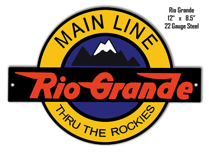 Rio Grande Laser Cut Out Reproduction Railroad Metal  Sign 8.5x12