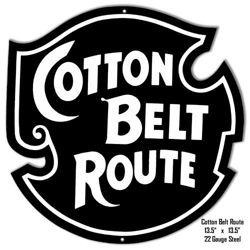 Cotton Belt Route Reproduction Railroad Metal  Sign 13.5″x13.5″