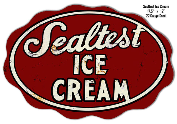 Sealtest Ice Cream Laser Cut Out Reproduction Metal  Sign 12″x17.5″