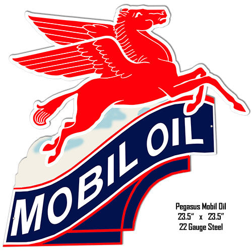 Mobil Oil Laser Cut Out Reproduction Metal  Sign 23.5″x23.5″