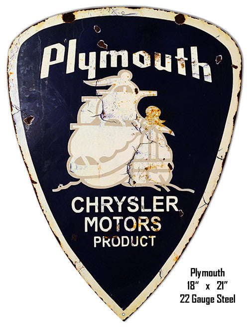 Plymouth Chrysler Reproduction Laser Cut Out Metal  Sign 18″x21″