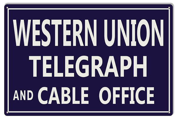 Reproduction Western Union Telegraph Nostalgic Metal  Sign 12″x18″