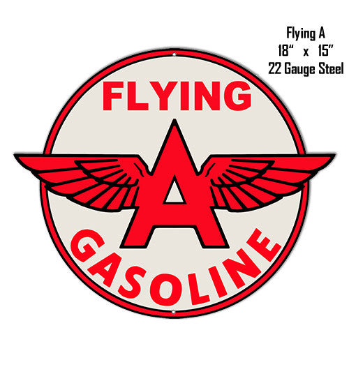 Flying A Gasoline Laser Cut Out 15″x18″ Metal  Sign