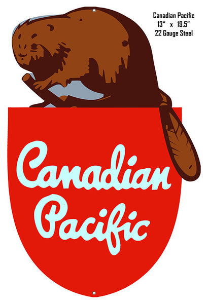 Reproduction Canadian Pacific Railroad Laser Cut Out Metal  Sign 13″x19.5″