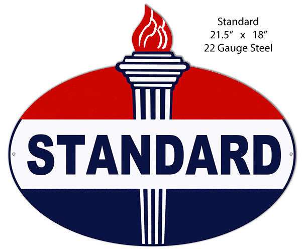 Standard Gasoline Reproduction Laser Cut Out Metal  Sign 18″x21.5″