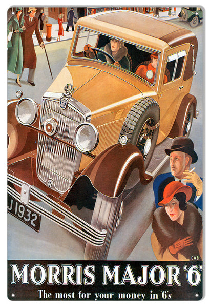 Morris Major 6 Reproduction Vintage Metal  Sign 12″x18″