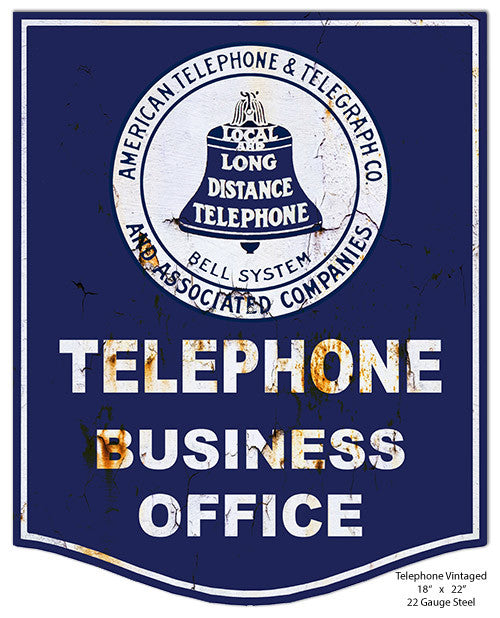 Nostalgic Telephone Laser Cut Out Reproduction Metal  Sign 18″x22″