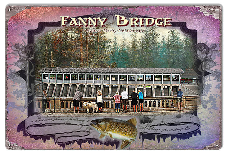 Fanny Bridge Tahoe City By Artist Phil Hamilton 12″x18″