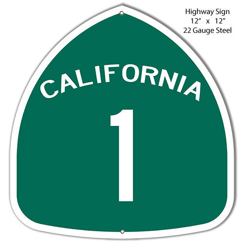 California Highway 1 Laser Cut Out Reproduction Metal  Sign 12″x12″