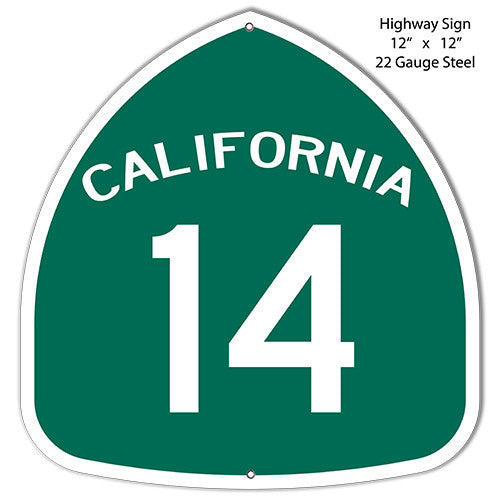 14 California Highway Laser Cut Out Reproduction Metal  Sign 12″x12″