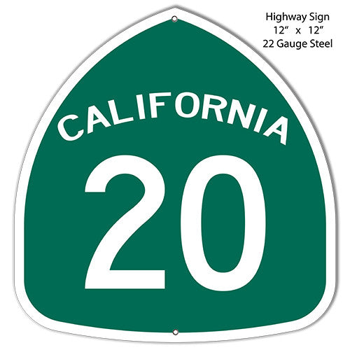 20 California Highway Laser Cut Out Reproduction Metal  Sign 12″x12″