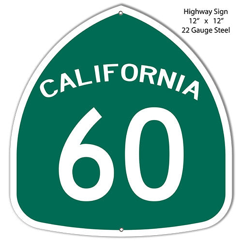 60 Highway Laser Cut Out Reproduction Metal  Sign 12″x12″