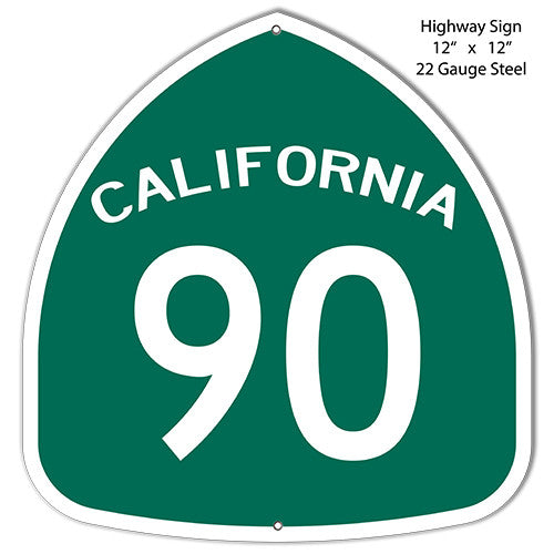 90 California Laser Cut Out Reproduction Metal  Sign 12″x12″