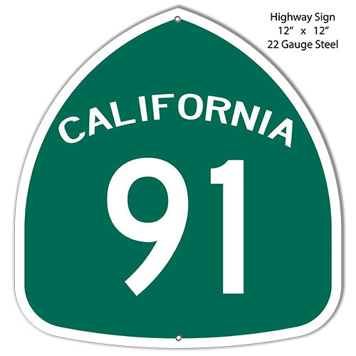 91 California Laser Cut Out Reproduction Metal  Sign 12″x12″