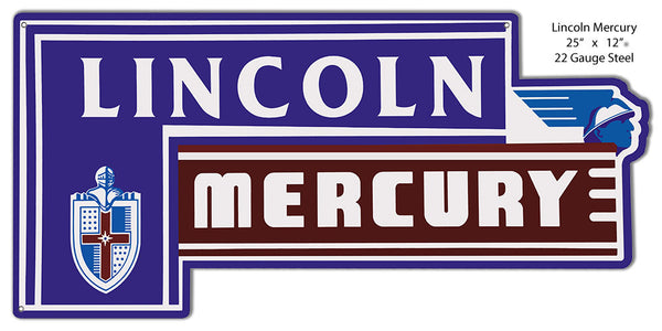 Lincoln Mercury Laser Cut Out Of Metal Sign 12″x25″