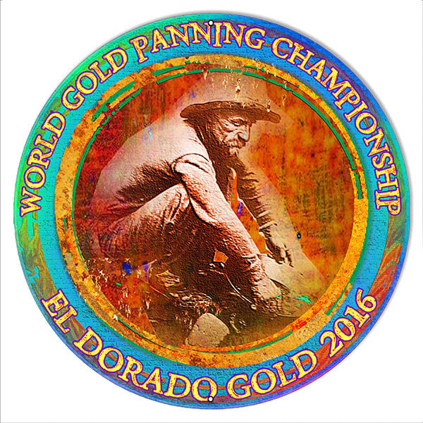 2016 World Gold Panning Metal Sign By Artist Phil Hamilton 14″x14″