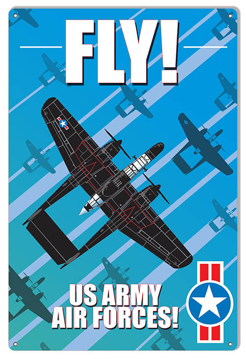 Fly US Army Aviation Reproduction Metal Sign 12″x18″