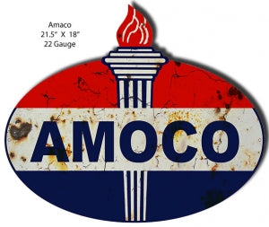Amoco Laser Cut Out Reproduction Motor Oil Metal Sign 18″x23.5″