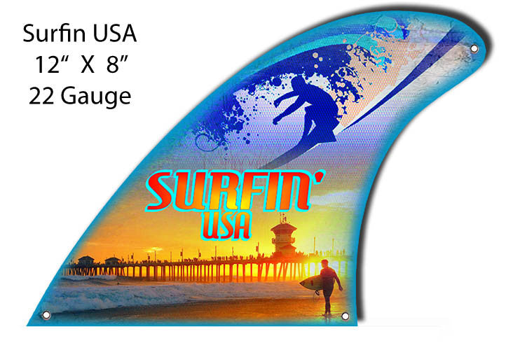 Surfboard Fin USA By Artist Phil Hamilton 8″x12″