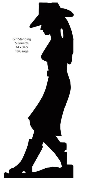 Cowgirl Standing Silhouette Laser Cut Out 14″x34.5″