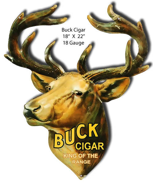 Buck Cigar Laser Cut Out reproduction 18″x22″