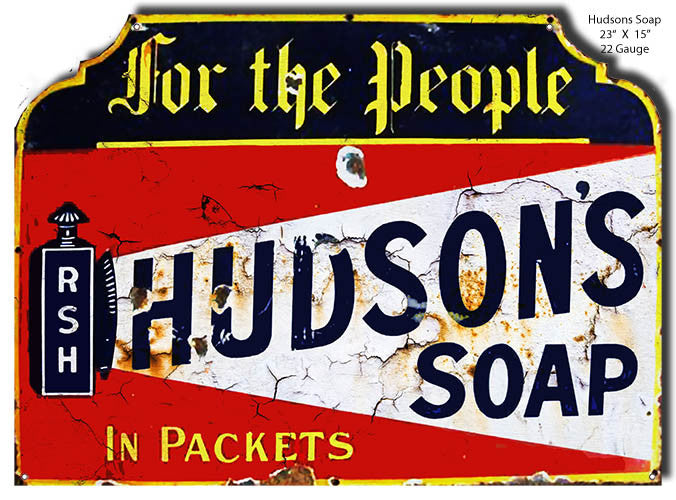 Hudson Soap Distressed Reproduction Laser Cut Out 15″x23″