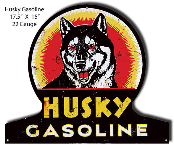 Husky Gasoline Distressed Laser Cut Out 15″x17.5″