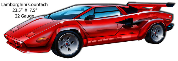 Lamborghini Countach Laser Cut Out By Artist Bernard Oliver 7.5″x23.5″