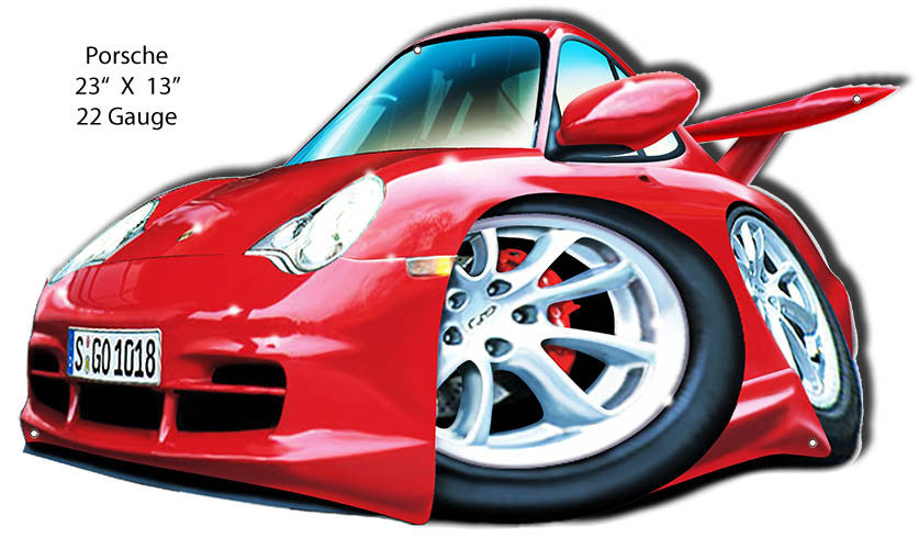 Porsche Red Laser Cut Out By Artist Bernard Oliver 13″x23″