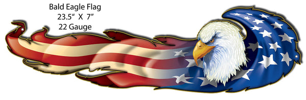 Bald Eagle Flag By Artist Bernard Oliver 7″x23.5″
